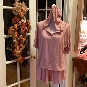 Cozy Pink Hooded Pajama Set for Women